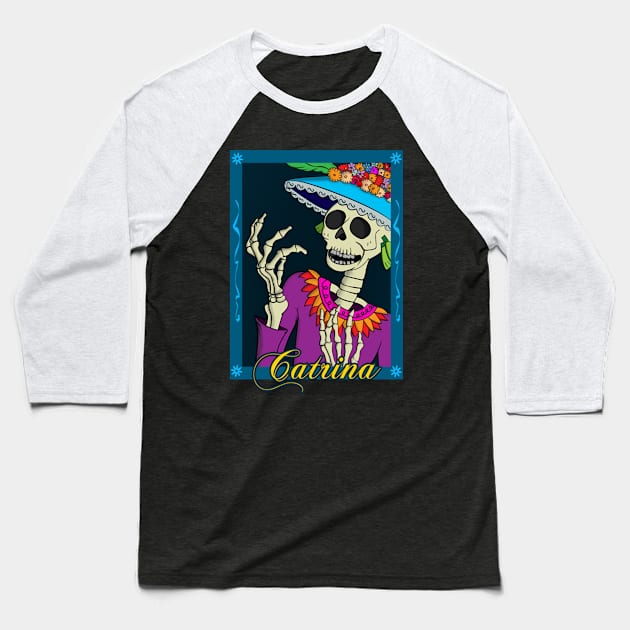 Catrina Baseball T-Shirt by illegitima